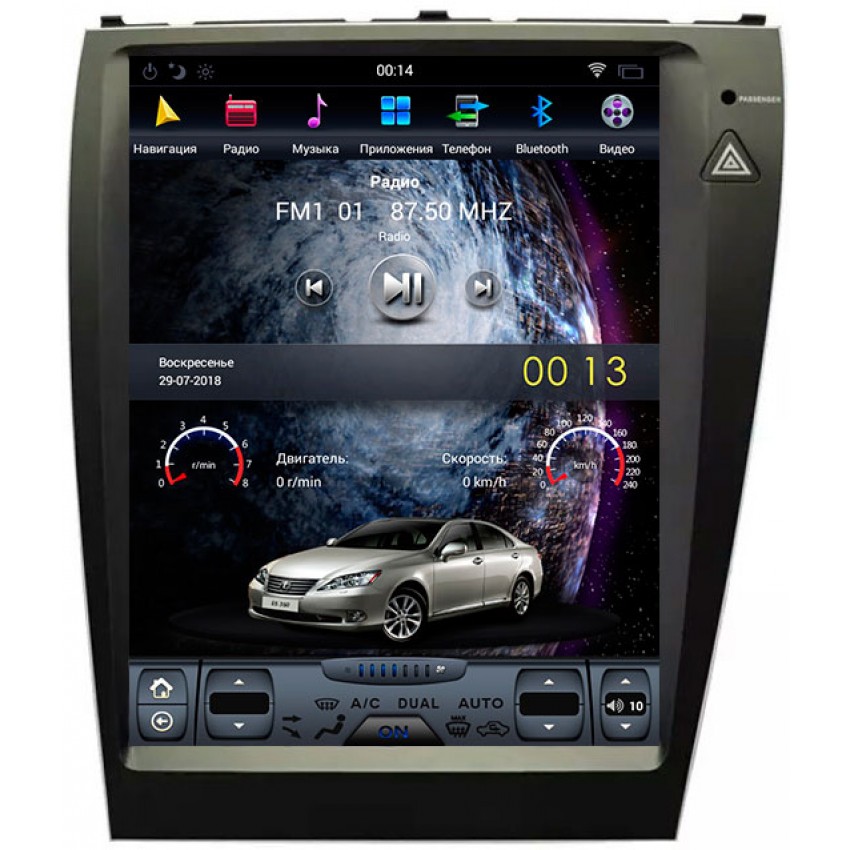 Мультимедийная система Mankana BST-1118S в стиле Tesla для Lexus ES V 06-12г на OS Android, Экран 12,1"