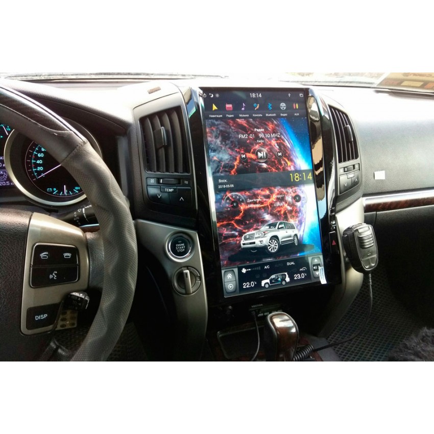 Мультимедийная система Mankana BST-1826XH в стиле Tesla для Toyota Land Cruiser 200 07-15г на OS Android, Огромный экран 16"