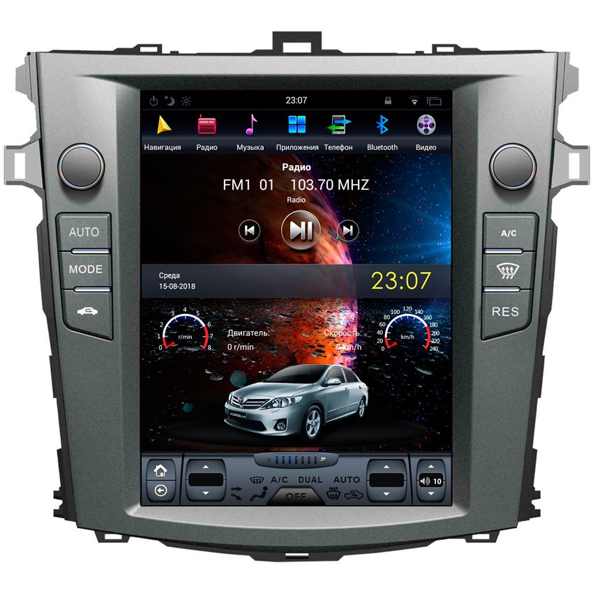 Мультимедийная система Mankana BST-1063S в стиле Tesla для Toyota Corolla E150 на OS Android, Экран 9,7"