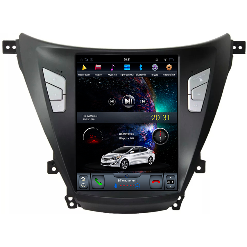 Мультимедийная система Mankana BST-1037S в стиле Тесла для Hyundai Elantra / Avante 10-13г на OS Android, Экран 10,4"