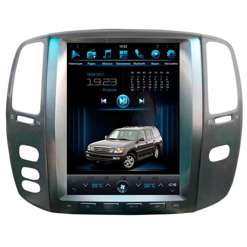 Мультимедийная система Mankana BST-1305S в стиле Tesla для Lexus LX470 03-07г на OS Android, Экран 12,1"