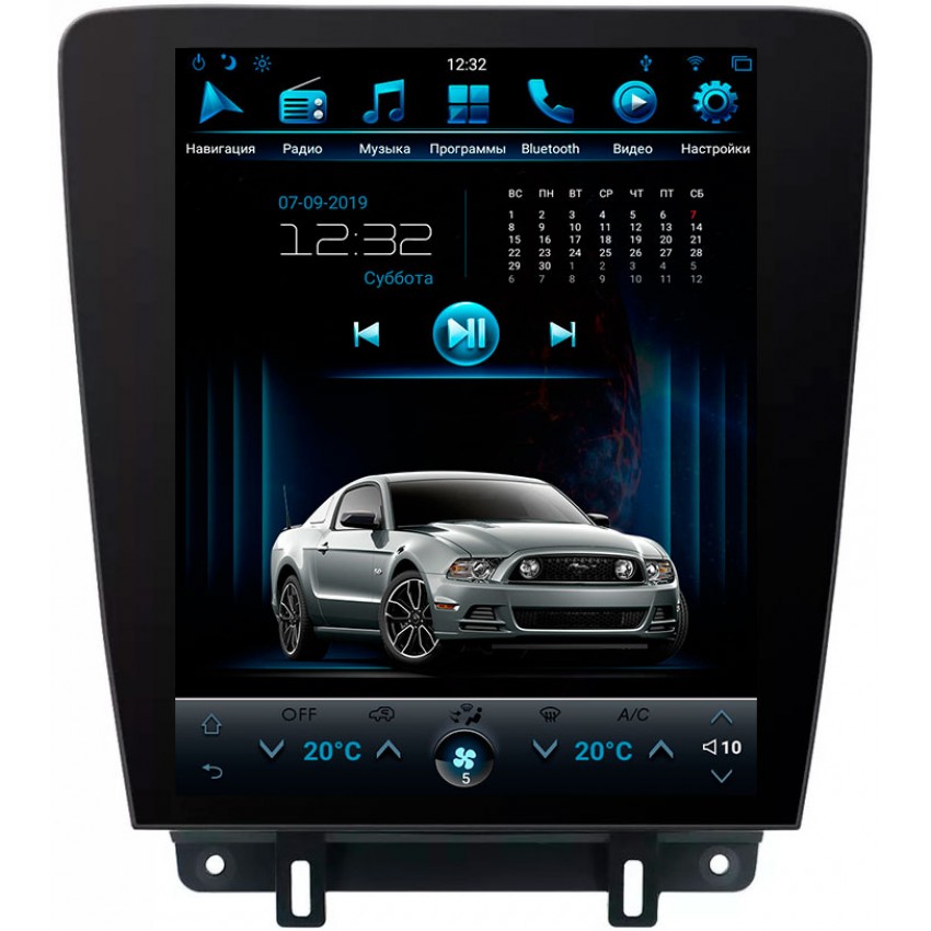 Головное устройство Mankana BST-1258S в стиле Tesla для Ford Mustang V на OS Android, Экран 12,1"