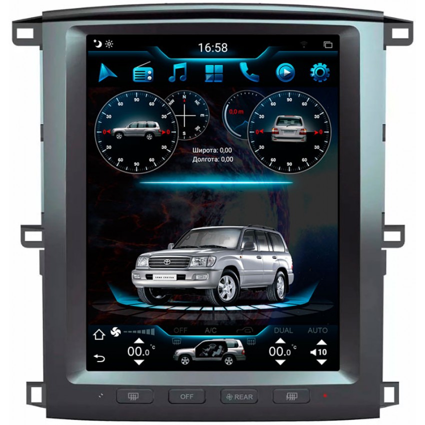 Мультимедийная система Mankana BST-1301S в стиле Tesla для Toyota LC100 03-07г на OS Android, Экран 12,1"