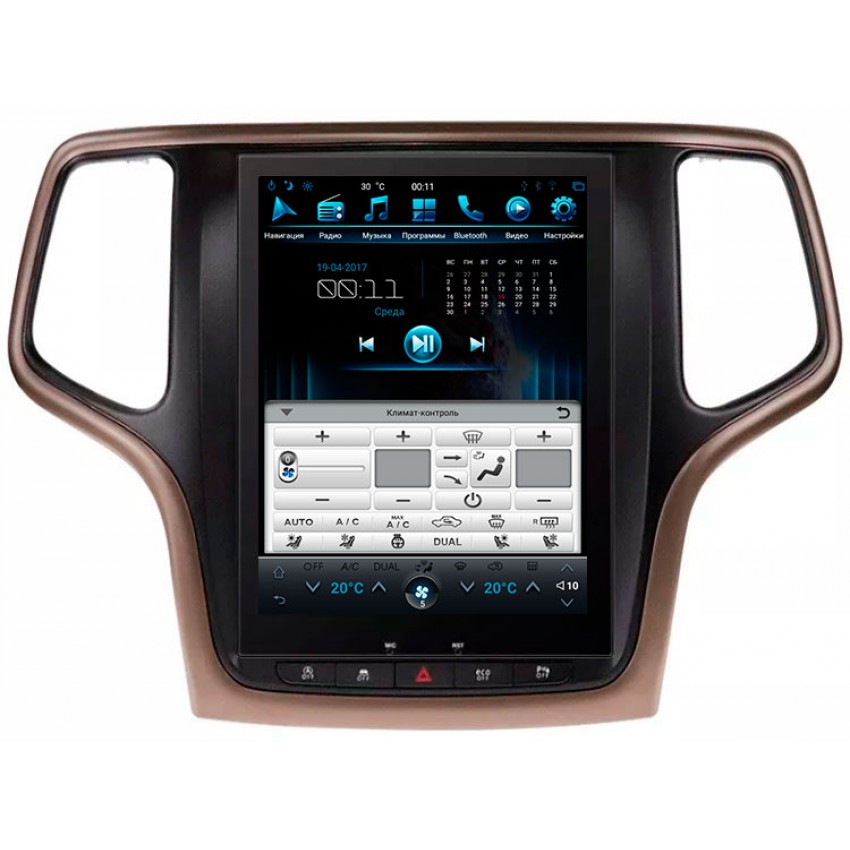 Мультимедийная система Mankana BST-1217S в стиле Тесла для Jeep Grand Cherokee 14-21г на OS Android, Экран 10,4"