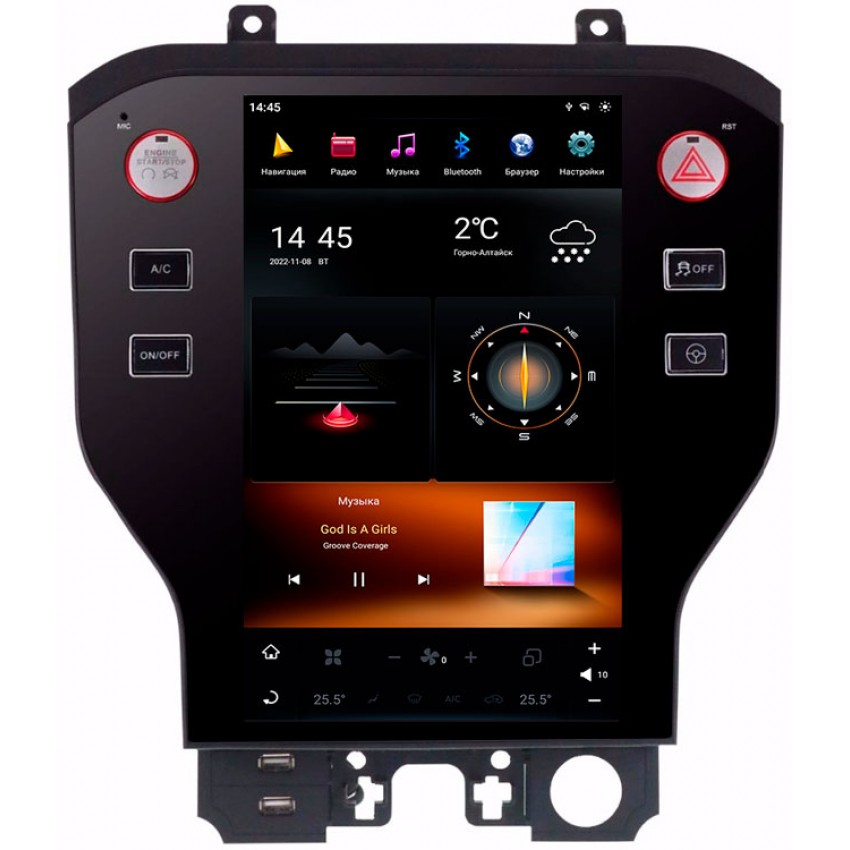 Мультимедийная система Mankana BST-1103S в стиле Tesla для Ford Mustang VI 14-23 на OS Android, Экран 11,8"