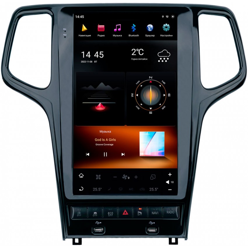 Мультимедийная система Mankana BST-1823XB в стиле Тесла для Jeep Grand Cherokee WK2 14-21г на OS Android, Экран 13,6"