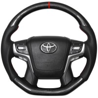 Руль в стиле рестайлинг II для Toyota Land Cruiser 200 07-21 с анатомией, карбон