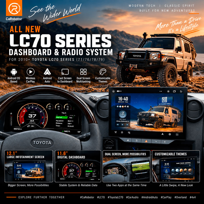 Головное устройство CaRobotor L1 для Toyota LC 70 07-25г на OS Android, Экран 12.1" Головное устройство CaRobotor L1 для Toyota LC 70 07-25г на OS Android, Экран 12.1"